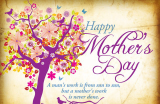 Mothers day card tree birds - processed free wallpaper