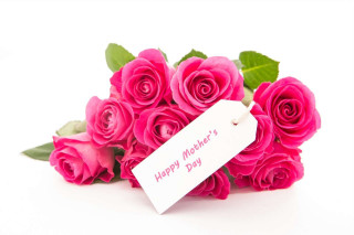 Pink roses bouquet happy mothers - a tag free wallpaper