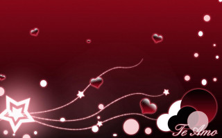Red background hearts stars center - a star in the middle of the image free wallpaper
