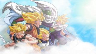 Dragon ball characters clouds swords - a group of dragon ball characters free wallpaper