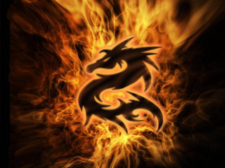 Dragon flames black yellow red - a dragon free wallpaper