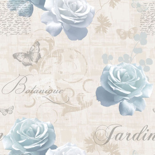 Blue rose butterfly pattern white - free aesthetic wallpaper for tablet