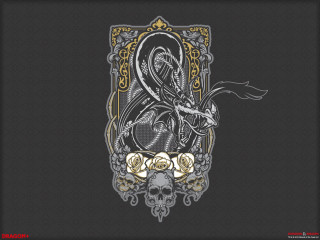 Black gold skull cross image - dragon art free wallpaper