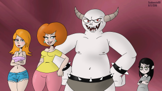 Cartoon characters group pink background - loony toon free wallpaper