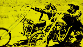 Motorcycle men desert yellow background - bert stern free wallpaper
