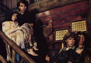 Group people wooden staircase wall - picture free wallpaper