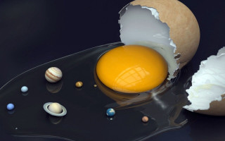 Cracked egg planets black surface - cracked free wallpaper