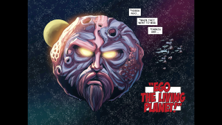 Cartoon man strange face moon - a comic free wallpaper