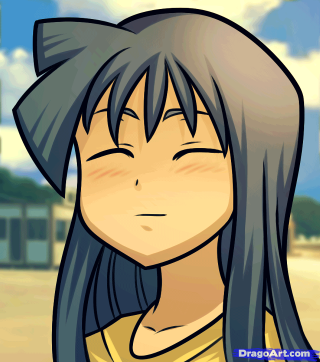 Cartoon girl long black hair 4 - maya free wallpaper for tablet