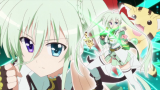 Anime white hair blue eyes 5 - the other pointing free wallpaper