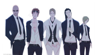Anime suit group boys formal - outline free wallpaper