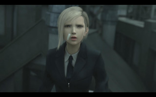 Woman suit tie hallway cigarette - a woman in a suit free wallpaper