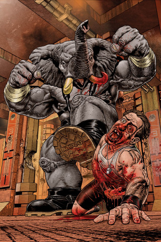 Giant monster attacking man room - a giant monster free wallpaper