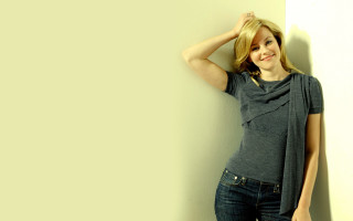 Woman leaning wall hand head 6 - carey morris free wallpaper