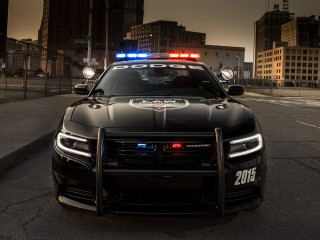 Police car parked lights on - a police car free wallpaper