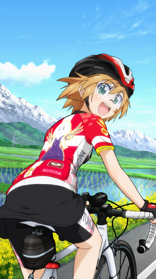 Woman bike flowers mountains blue - a road next free wallpaper for mobile