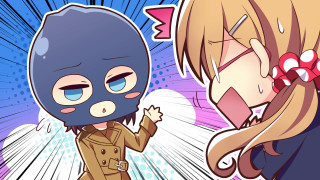 Cartoon character mask girl ponytail - a mask free wallpaper