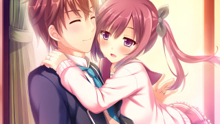 Anime couple hugging room window 4 - a room free wallpaper for desktop