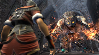 Demonic creature man fire video - a video game scene free wallpaper