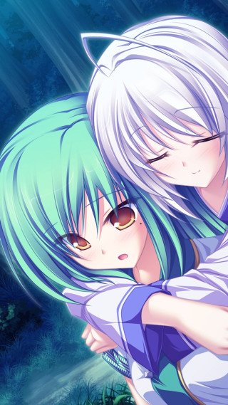 Anime hug rain forest starry - under free wallpaper for mobile