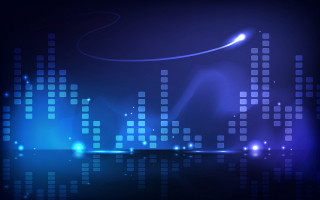 Blue abstract background city skyline - a blue circle free wallpaper for desktop