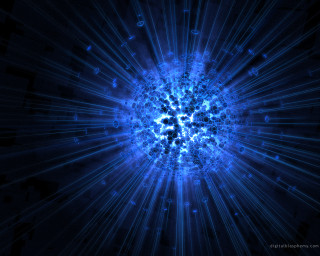 Blue light burst black background - a blue light free wallpaper