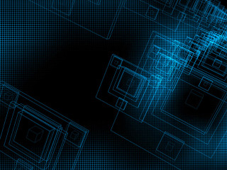 Blue background lines black background - a blue light in the middle of the image free wallpaper