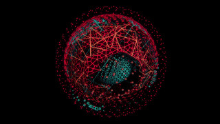 Sphere lines dots black background - dot free wallpaper