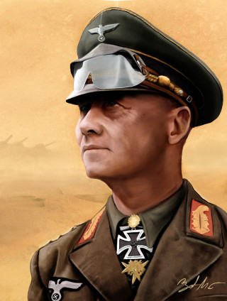 Military man desert background painting - portrait free wallpaper for mobile
