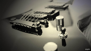 Guitar microphone picker table background - focus free wallpaper