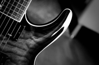 Guitar neck neckplates black white - photo of a guitar free wallpaper