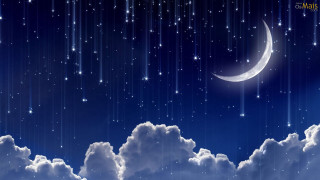 Night sky stars crescent moon 4 - a night sky free wallpaper