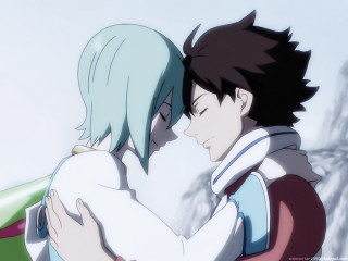 Couple hugging snowy background trees - adam manyoki free wallpaper