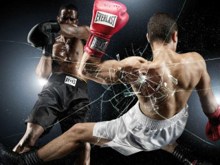 Two men boxing ring shattered - boxing free wallpaper