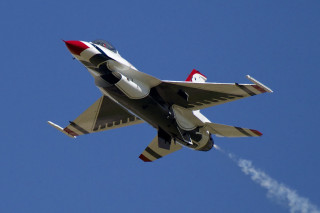 Jet flying blue sky smoke 8 - the tail free wallpaper