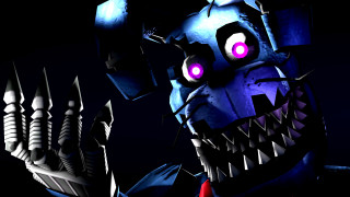 Demonic robot glowing eyes bloody - a bloody face free wallpaper