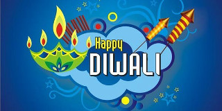 Happy diwali greeting blue crown - light effect free wallpaper