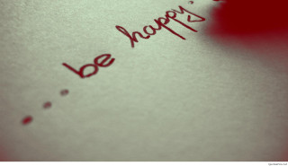 Be happy paper pen resting - a pen free wallpaper