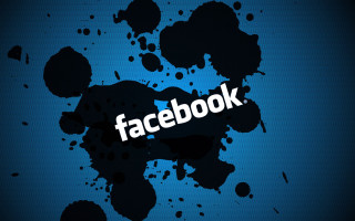 Blue background facebook logo black - modern european ink painting free wallpaper for desktop