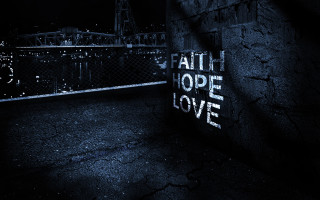 Faith hope love wall dark - orphism free wallpaper