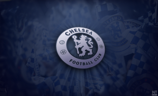 Chelsea emblem blue background white - official medium free wallpaper for desktop