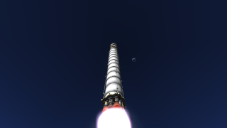 Rocket flying bright light moon - a rocket free wallpaper