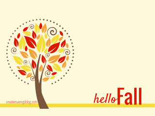 Tree hello fall yellow border - swirl free wallpaper