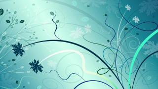 Blue background leaves flowers nature - vector curve free wallpaper