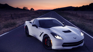 White sports car sunset fence - a white sports car free wallpaper for desktop