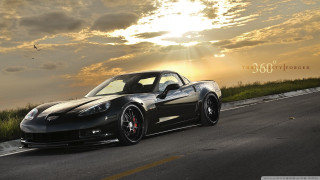 Black sports car cloudy sky 11 - the horizon free wallpaper for desktop