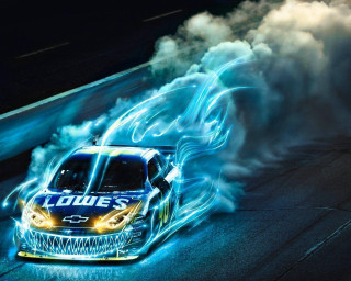 Car smoke track blue background - bill lewis free wallpaper