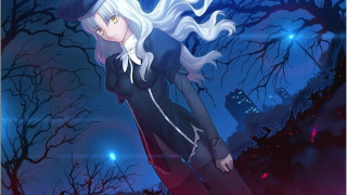 White hair woman forest night - a forest free wallpaper