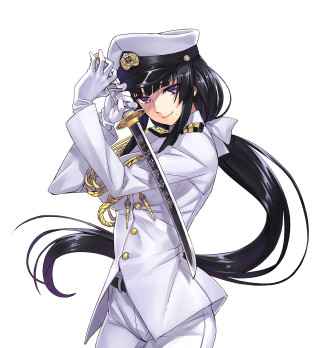 Female admiral katana uniform purple - purism free wallpaper for tablet