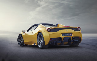 Yellow sports car cloudy sky 6 - a red top free wallpaper